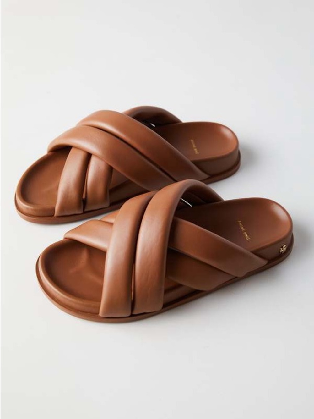 Anine Bing Lizzie Leather Slides Size 36